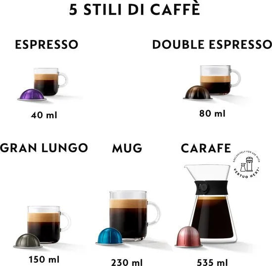 De'Longhi Nespresso Vertuo Next ENV120.GY - Koffiecupmachine - Grijs