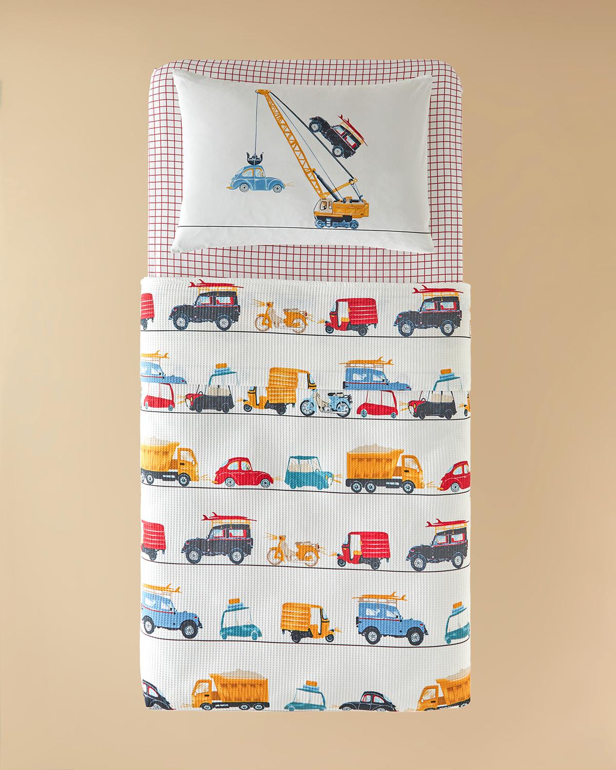 English Home -  Kinder Zomerdekenset - Incl. 1x Kussensloop- Incl. Hoeslaken 100x200 - 100% Katoen - 150x220 cm