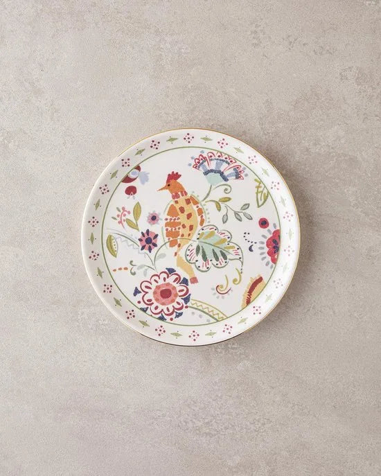 English Home -Enola Ontbijtset - Serviesset 2-Persoons - 8 delig - Kleurrijk Keramiek – Geel-blauw-wit English Home Angelo Seramik Gebakset 18-