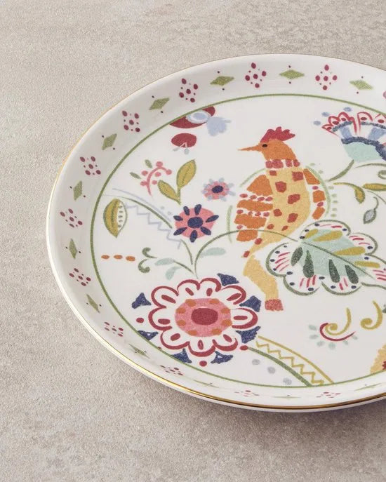 English Home -Enola Ontbijtset - Serviesset 2-Persoons - 8 delig - Kleurrijk Keramiek – Geel-blauw-wit English Home Angelo Seramik Gebakset 18-
