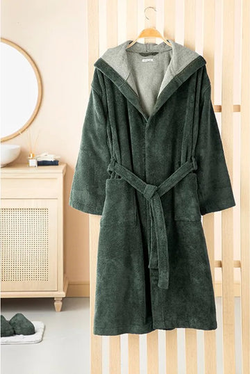 English Home - Badjas - L - XL - Donkergroen