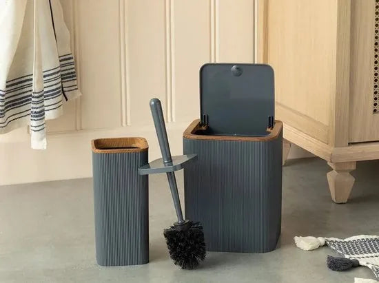 English Home badkamer accessoire set - 15x16x17 cm - Grijs – Grijs 18 x 22cm