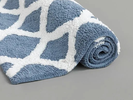 English Home badmat - 60x90 cm - Creme met een regenboog – Blauw