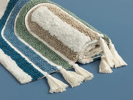 English Home badmat - 60x90 cm - Creme met een regenboog