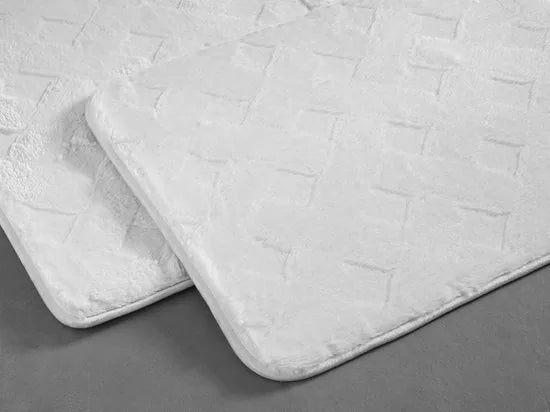English Home badmat set - 60x90+40x60 cm - Geel – Wit 50 x 80cm 50x80cm+40x50cm Wit