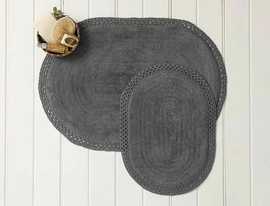 English Home badmat set - 60x90 + 40x60 cm - Antraciet