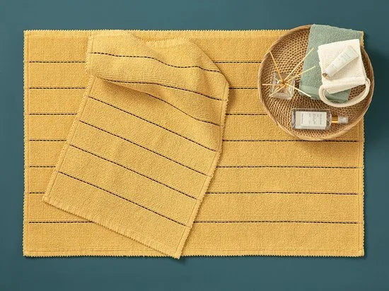 English Home badmat set - 60x90+40x60 cm - Geel