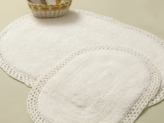 English Home badmat set - 60x90 + 40x60 cm - Wit