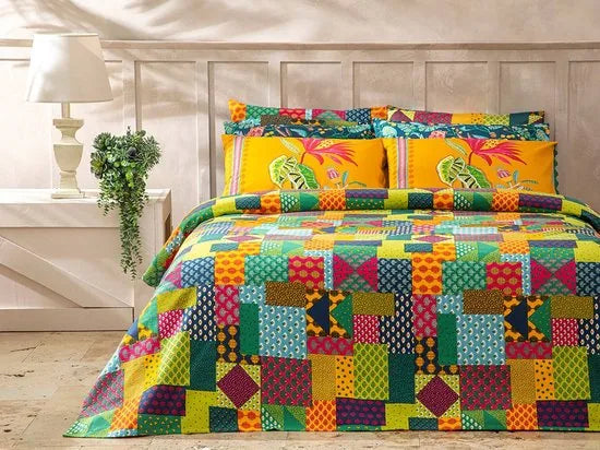 English Home bedsprei - 200x220 cm - Groen