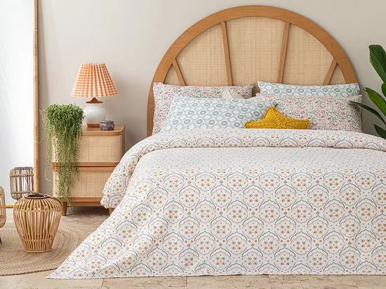 English Home bedsprei - 150x220 cm - Blauw – Roze 200 x 220 200x220 Roze (0128)