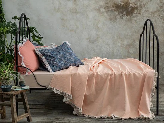 English Home bedsprei - 150x220 cm - Blauw – Roze 240 x 220cm 240x220 cm Roze (1156)