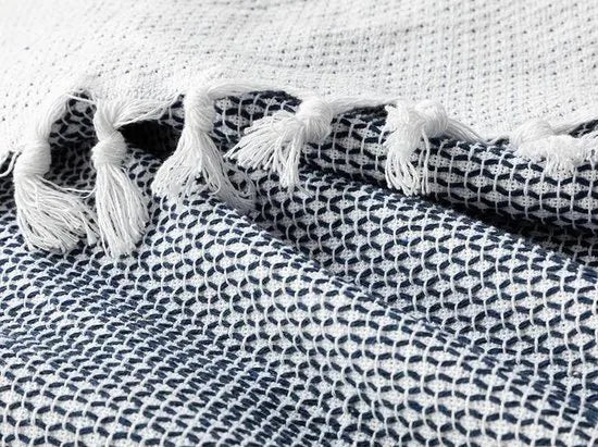 English Home bedsprei - Incl. 2 kussenslopen - 240x260 cm - Creme – Blauw 240 x 260cm 240x260 cm Blauw (3815)