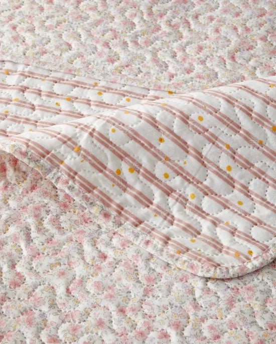 English Home Belle Band - Bedsprei 160x220 cm – 2-persoons – Multifunctionele Sprei – Polyester – Roze