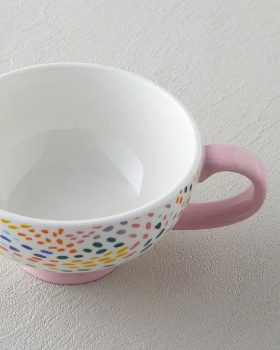 English Home Blossom Frame Bone China Theepot Set – 400 & 290 ml – Roze & Wit – Elegante Thee- en Koffieset