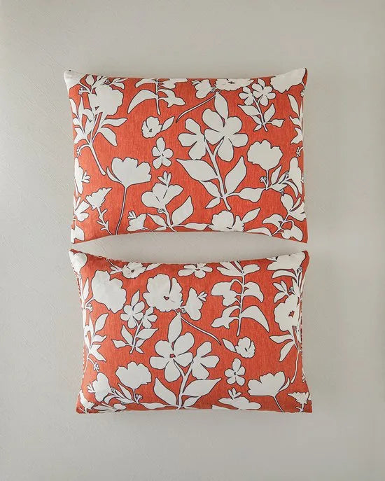 English Home Bohemian Flora- 2x Kussenslopen - Soft Cotton - 50x70 cm - Roodbruin/Terracota