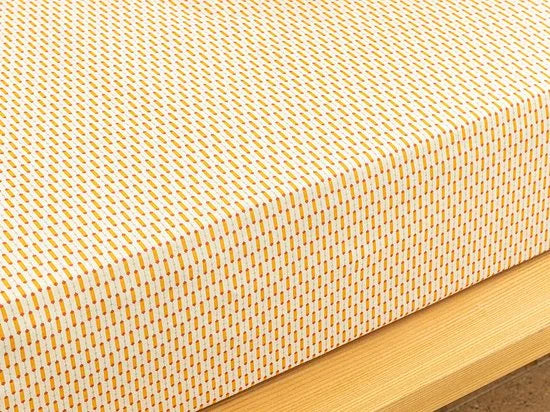 English Home Celadon Hoeslaken - Mix & Match Collectie - Jersey - 100x200 cm - Wit/ Geel
