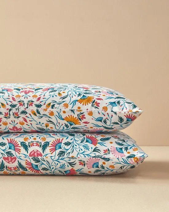 English Home Charming Lines- 2 Kussenslopen - Mix Match - Easy Iron - Pillow Case - 2 stuks - 50x70 cm - Kleurrijk