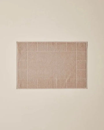 English Home Chequer 100% Katoen Voetmat/ Badmat 50x70 cm – Beigekleurig – Hoogwaardig Absorberend & Wasbaar