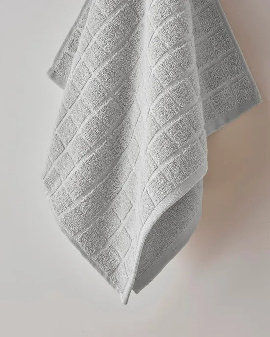 English Home Chequer Handdoek - 2 stuks - 50x80 cm – 100% Katoen – Zachte en Absorberende Handdoek – Beige/Ecru – Grijs
