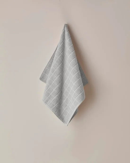 English Home Chequer Handdoek - 2 stuks - 50x80 cm – 100% Katoen – Zachte en Absorberende Handdoek – Beige/Ecru – Grijs