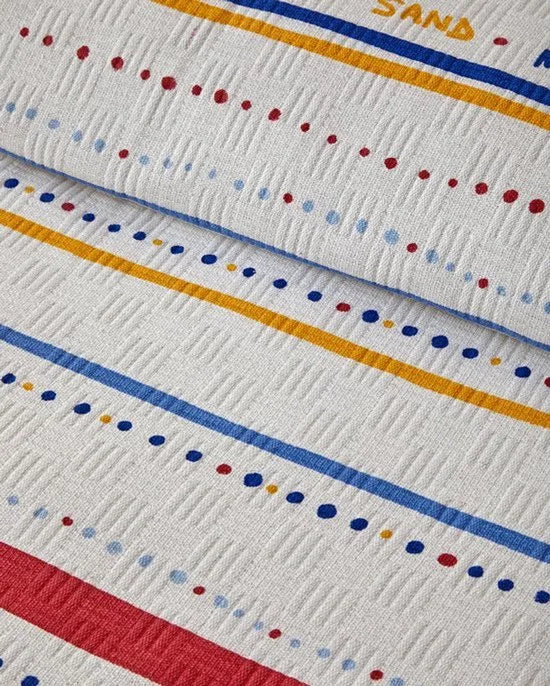 English Home Coastal Stripe - Deken - Zomerdeken - 100% Katoen -Een Persoons - 150 x 220 cm – Rood/Wit