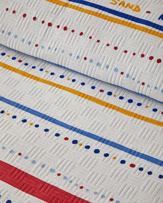 English Home Coastal Stripe - Deken - Zomerdeken - Tweepersoons - 100% Katoen - 200x220 cm - Wit/Kleurrijk – Model 2