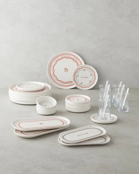 English Home -Enola Ontbijtset - Serviesset 2-Persoons - 8 delig - Kleurrijk Keramiek – Beige/kleurrijk English Home Comely Ontbijtservies Set 3