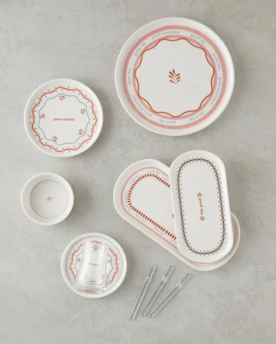 English Home Comely Ontbijtservies Set 32-delig – 6 Personen – Keramiek –Vaatwasserbestendig - Multicolor