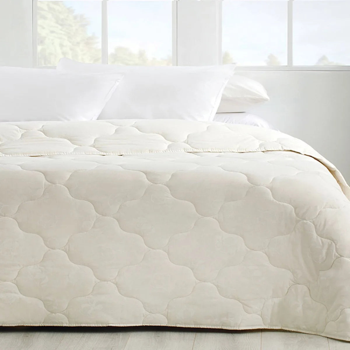 English Home Comfy Cotton Quilt - 195x215 cm - Wit