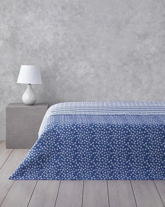 English Home dekbed zonder overtrek - Bedrukt dekbed - Wasbaar - 200x220 cm - Roze – Blauw Blauw (3655)