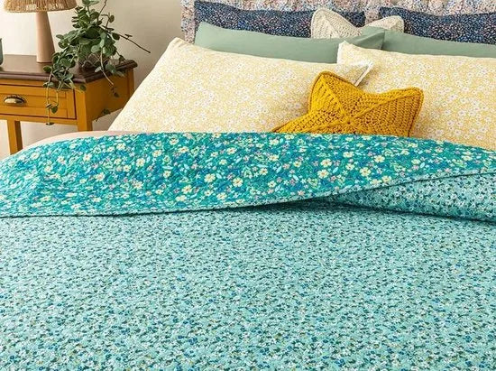 English Home dekbed zonder overtrek - Bedrukt dekbed - Wasbaar - 200x220 cm - Roze – Blauw Blauw (3150)