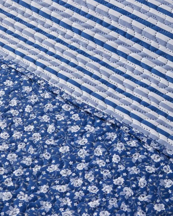 English Home dekbed zonder overtrek - Bedrukt dekbed - Wasbaar - 200x220 cm - Roze – Blauw Blauw (3655)