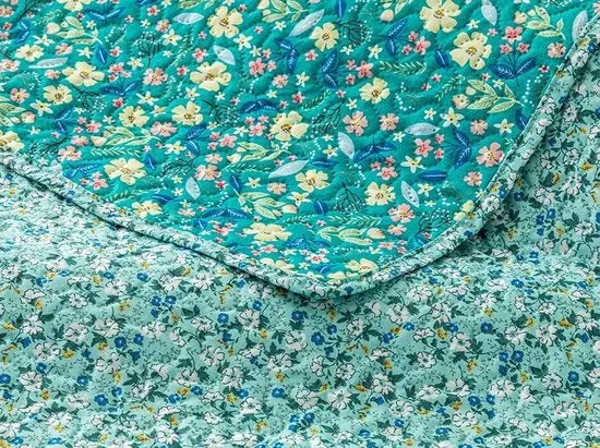 English Home dekbed zonder overtrek - Bedrukt dekbed - Wasbaar - 200x220 cm - Roze – Blauw Blauw (3150)