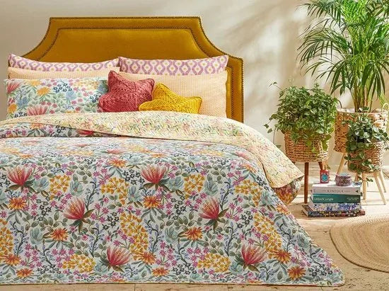 English Home dekbed zonder overtrek - Bedrukt dekbed - Wasbaar - 200x220 cm - Geel