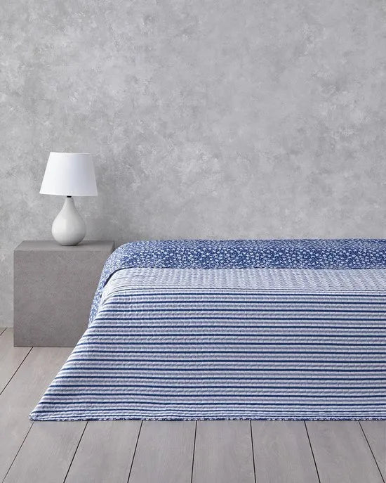 English Home dekbed zonder overtrek - Bedrukt dekbed - Wasbaar - 200x220 cm - Roze – Blauw Blauw (3655)