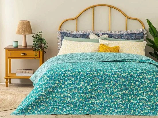 English Home dekbed zonder overtrek - Bedrukt dekbed - Wasbaar - 200x220 cm - Roze – Blauw Blauw (3150)