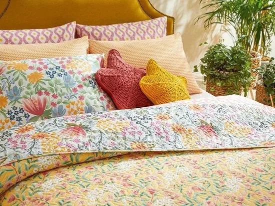 English Home dekbed zonder overtrek - Bedrukt dekbed - Wasbaar - 200x220 cm - Roze – Blauw Blauw (3020)