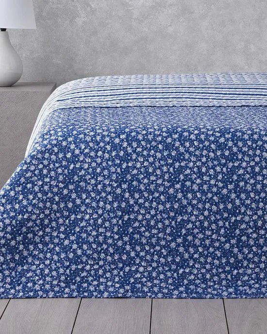 English Home dekbed zonder overtrek - Bedrukt dekbed - Wasbaar - 200x220 cm - Roze – Blauw Blauw (3655)
