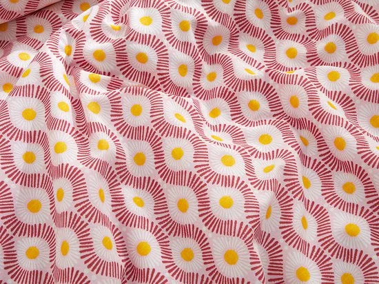 English Home dekbedovertrek - 200x220 cm - Geel – Roze