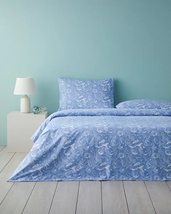 English Home - Dekbedovertrekset - 100% katoen - 200 x 220 cm - Donkerblauw kleur – Donkerblauw 160 x 220cm