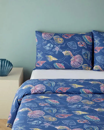 English Home - Dekbedovertrekset - 100% katoen - 200 x 220 cm - Donkerblauw kleur