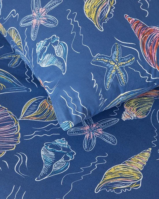 English Home - Dekbedovertrekset - 100% katoen - 200 x 220 cm - Donkerblauw kleur