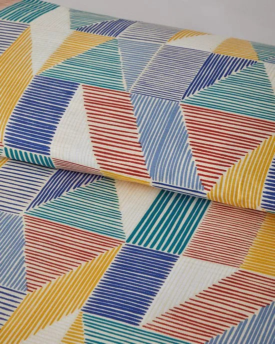 English Home - Dekbedovertrekset - 100% katoen - 200 x 220 cm - Donkerblauw kleur – Rood / geel 200 x 220cm