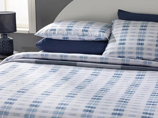 English Home dekbedovertrekset - 200x220 cm – Groen – Blauw