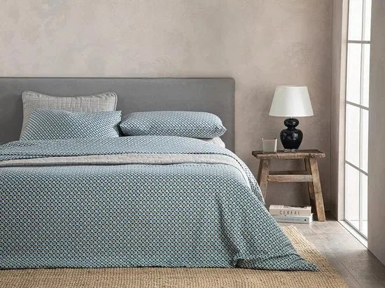 English Home dekbedovertrekset - 200x220 cm – Groen – Donker blauw