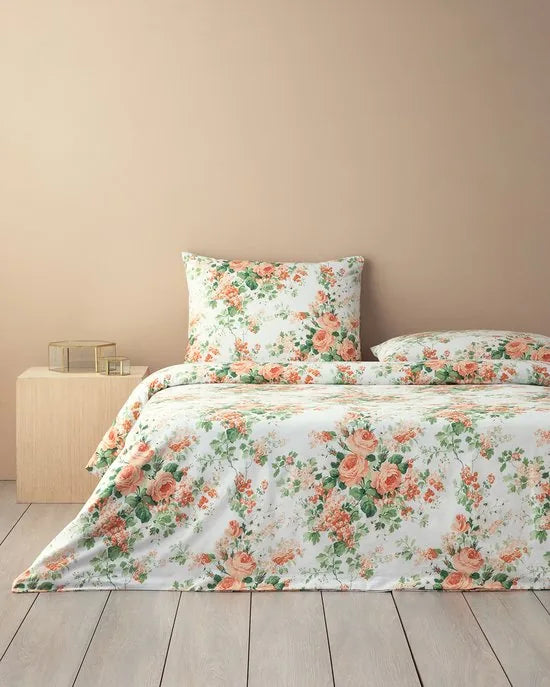 English Home - Dekbedovertrekset - Katoen - 2 kussenslopen - 200 x 220 cm - Beige – Oranje 240 x 220cm 240 x 220 cm Oranje (7806)
