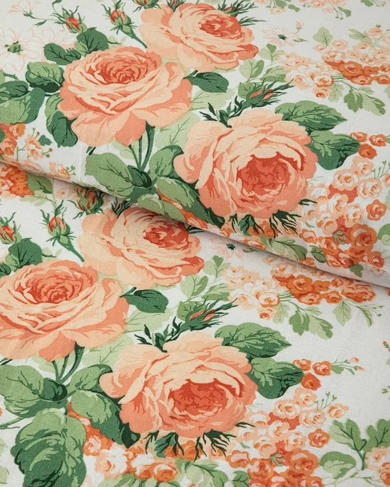 English Home - Dekbedovertrekset - Katoen - 2 kussenslopen - 200 x 220 cm - Beige – Oranje 240 x 220cm 240 x 220 cm Oranje (7806)