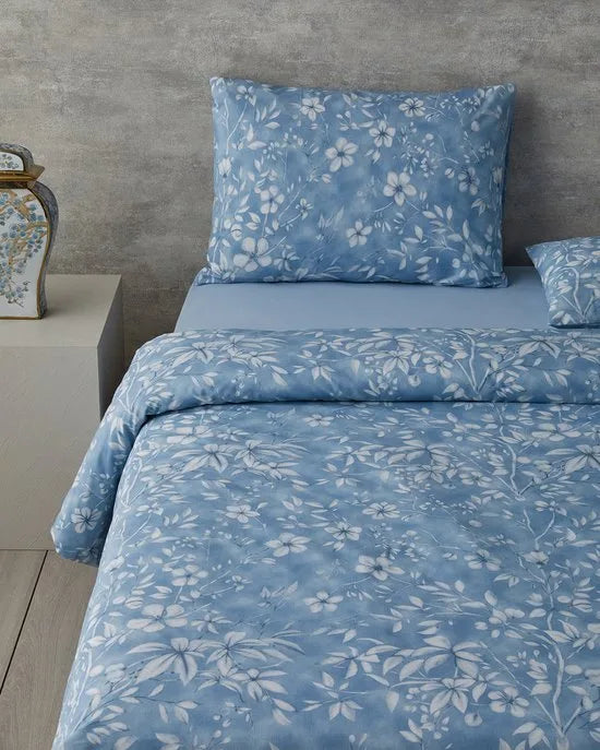 English Home - Dekbedovertrekset - Makkelijk Strijkbaar - 2 kussenslopen - 200 x 220 cm - Groen – Blauw