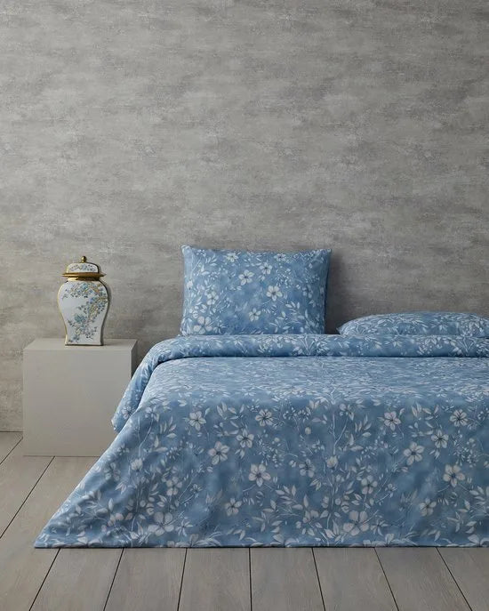English Home - Dekbedovertrekset - Makkelijk Strijkbaar - 2 kussenslopen - 200 x 220 cm - Groen – Blauw