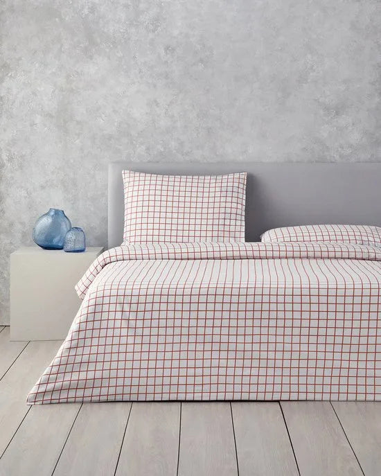 English Home Dekbedovertrekset - Natural Lines - Easy Iron - 2 kussenslopen - 200 x 220 cm - Blauw